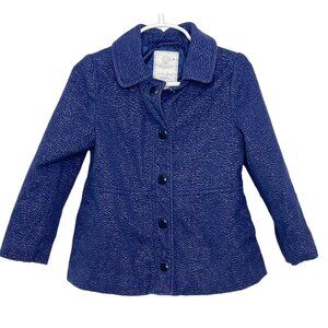 Gymboree Girls XS 4 Sparkle Navy Coat Jacket Metallic Holiday Winter Festive